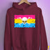 Pansexual Pride Pirate Flag Hoodie - Maroon